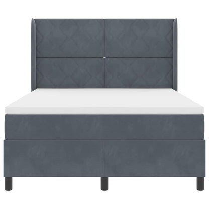 Letto a molle con strisce LED Grigio scuro 140 x 200 cm Velluto | homemem39