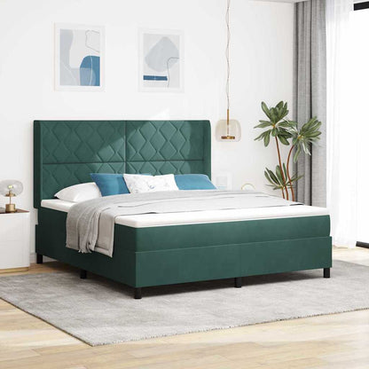 Letto a molle con strisce LED Verde Scuro 180 x 200 cm Velluto | homemem39