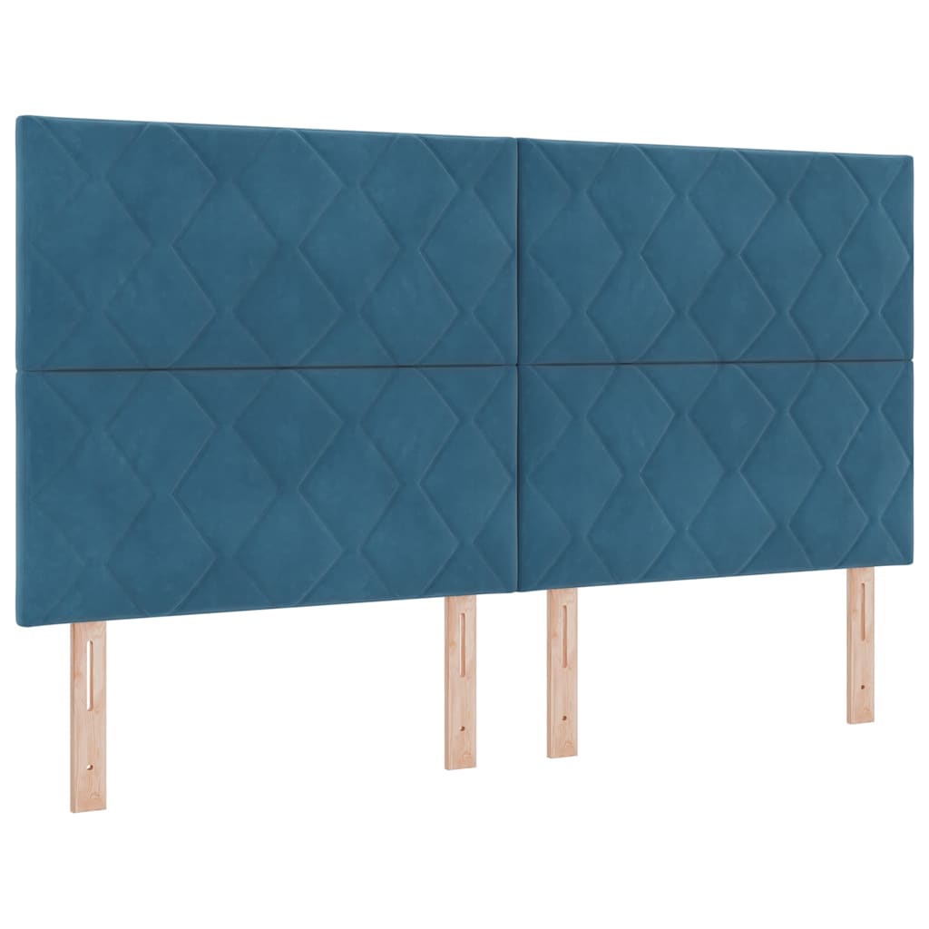 Letto a molle con strisce LED Blu 180 x 200 cm Velluto | homemem39