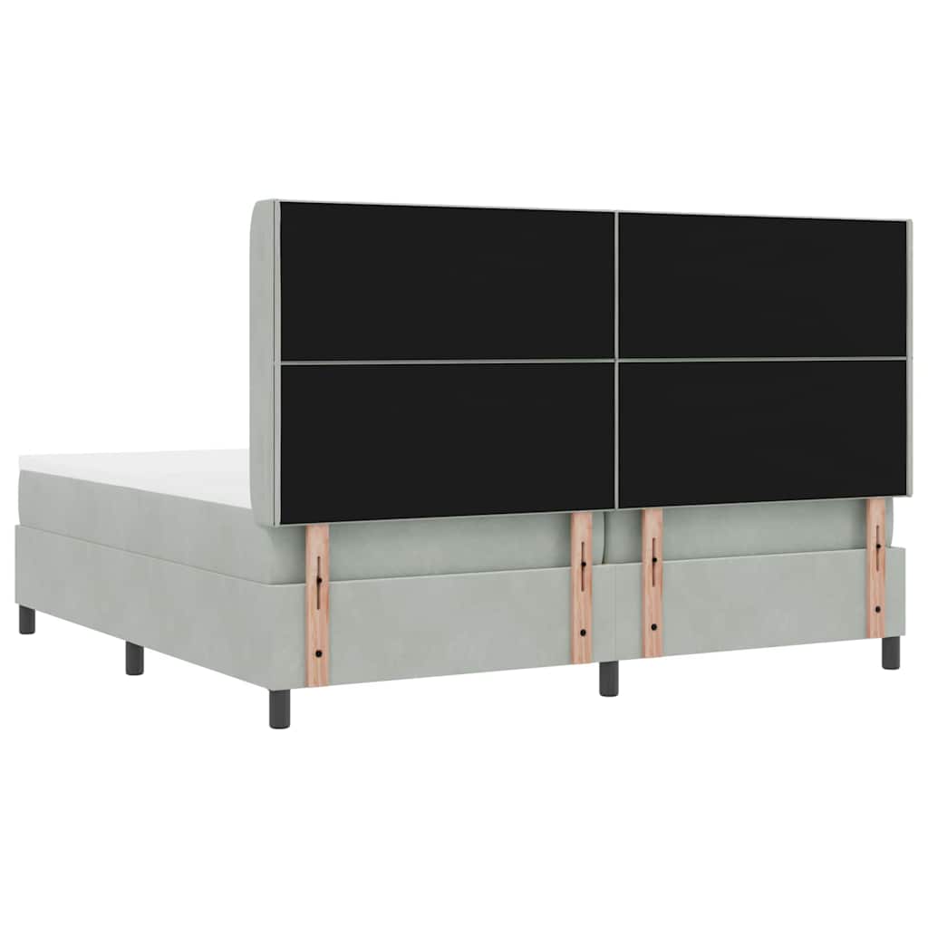 Letto con Box Springs LED e Materasso Geometrico Grigio chiaro - homemem39