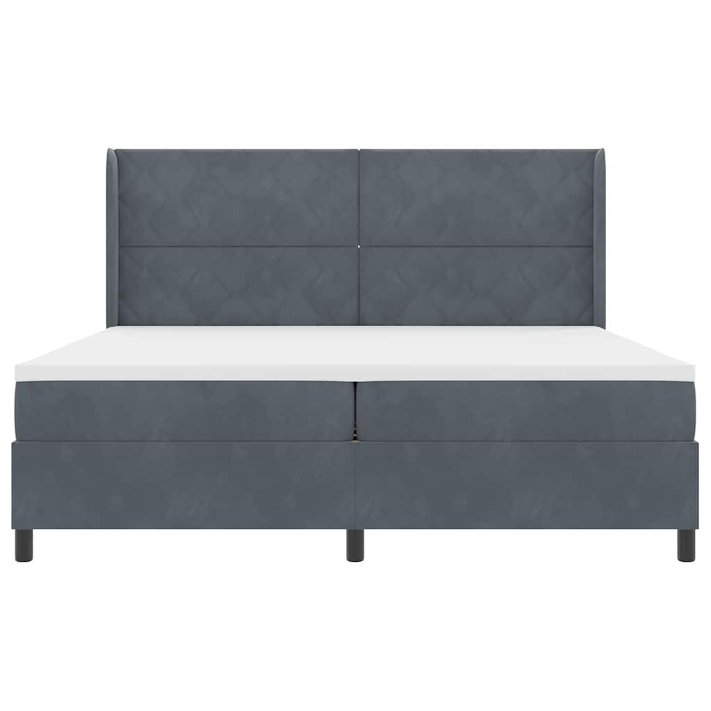 Letto con Box Springs LED e Materasso Grigio scuro 200 x 200 cm - homemem39