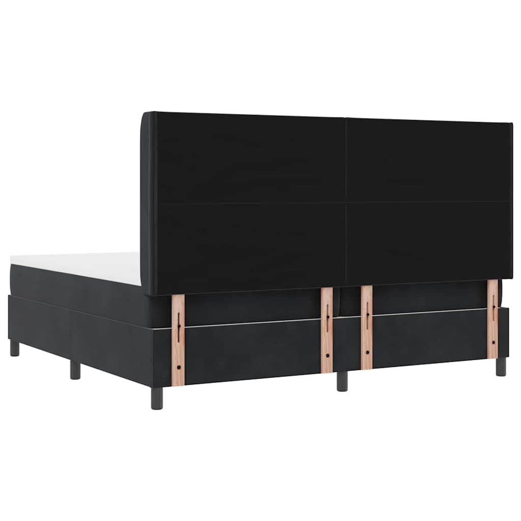 Letto con Box Springs LED e Materasso Nero 200 x 200 cm Velluto - homemem39