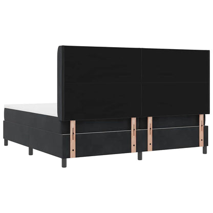Letto con Box Springs LED e Materasso Nero 200 x 200 cm Velluto - homemem39