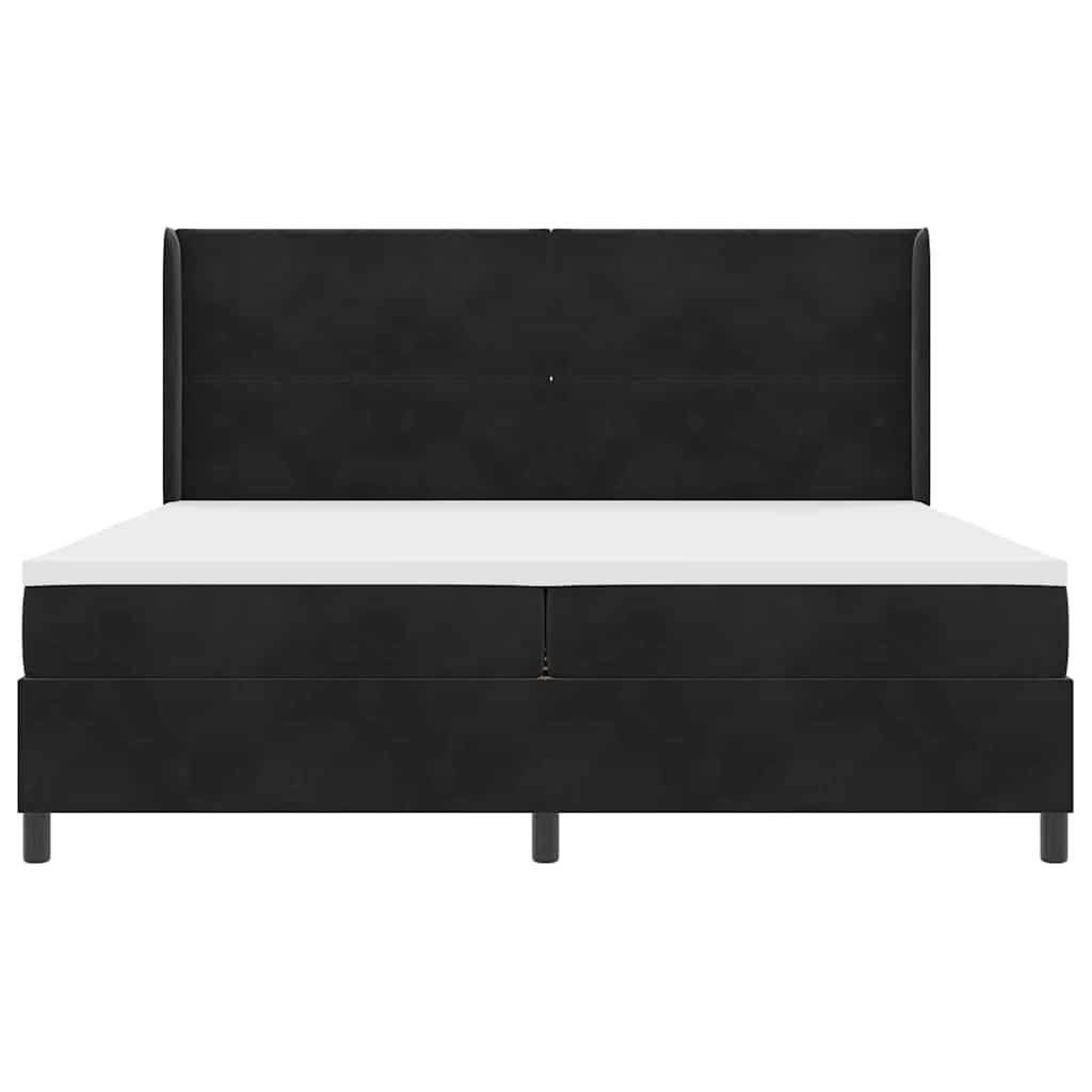 Letto con Box Springs LED e Materasso Nero 200 x 200 cm Velluto - homemem39