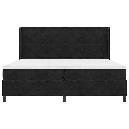 Letto con Box Springs LED e Materasso Nero 200 x 200 cm Velluto - homemem39