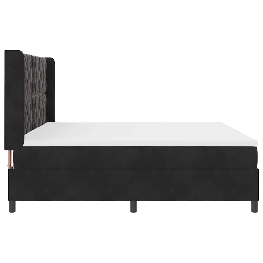 Letto con Box Springs LED e Materasso Nero 200 x 200 cm Velluto - homemem39