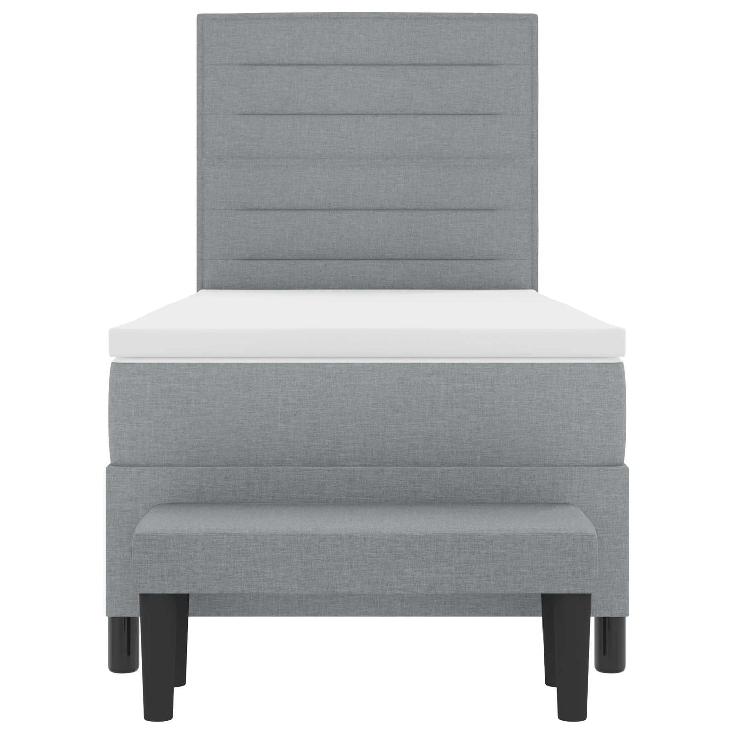 Letto a molle con testiera Grigio chiaro 80 x 200 cm Tessuto | homemem39