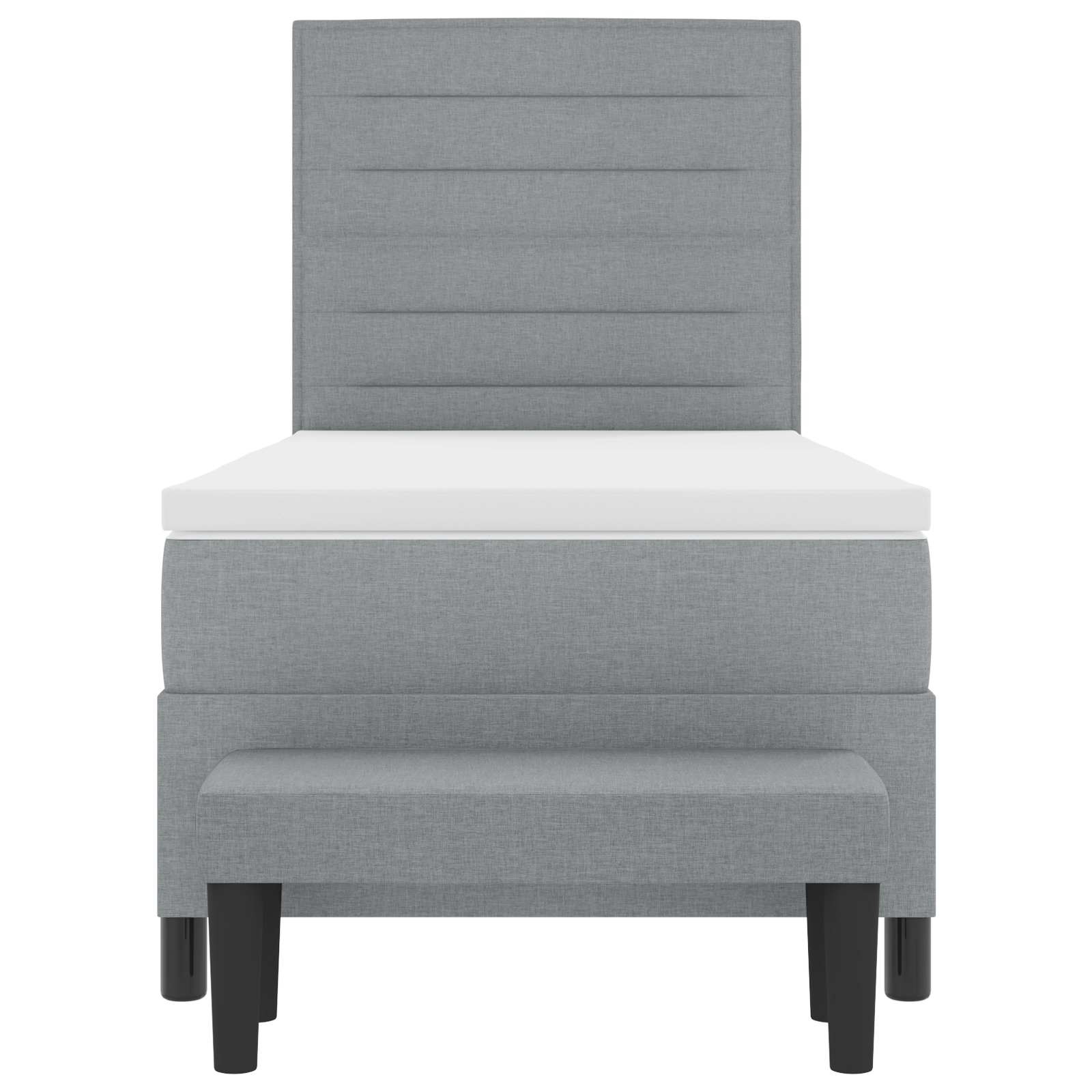 Letto a molle con testiera Grigio chiaro 80 x 200 cm Tessuto | homemem39