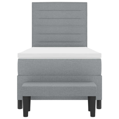 Letto a molle con testiera Grigio chiaro 80 x 200 cm Tessuto | homemem39