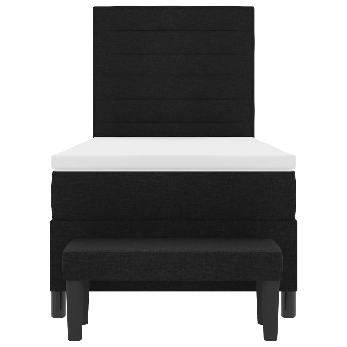Letto a molle con cuscino con testiera Nero 80 x 200 cm Tessuto | homemem39
