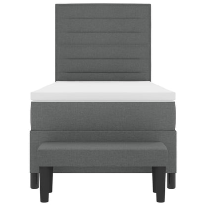 Letto a molle con cuscino Grigio scuro 90 x 190 cm Tessuto | homemem39