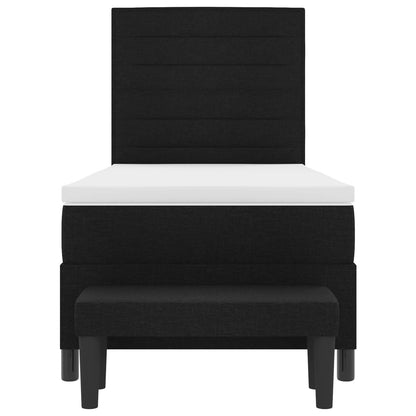 Letto a molle con testiera Nero 90 x 190 cm Tessuto | homemem39