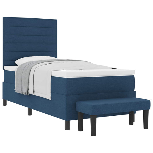 Letto a molle con testiera Blu 90 x 190 cm Tessuto | homemem39