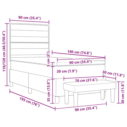 Letto a molle con testiera Blu 90 x 190 cm Tessuto | homemem39
