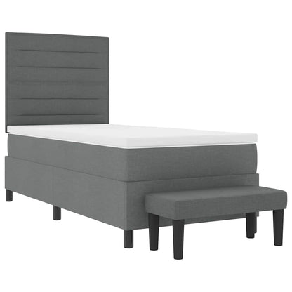 Letto a molle con cuscino Grigio scuro 90 x 200 cm Tessuto | homemem39