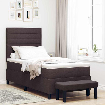Letto a molle con testiera Marrone Scuro 90 x 200 cm Tessuto | homemem39