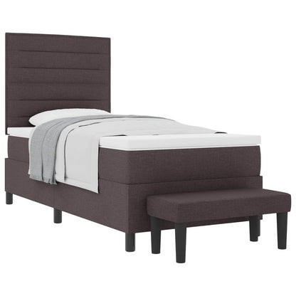 Letto a molle con testiera Marrone Scuro 90 x 200 cm Tessuto | homemem39