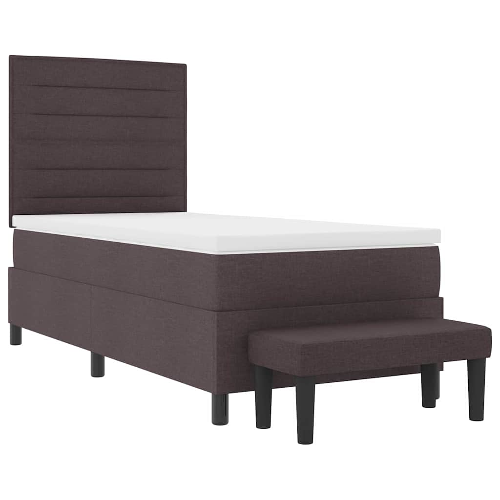 Letto a molle con testiera Marrone Scuro 90 x 200 cm Tessuto | homemem39