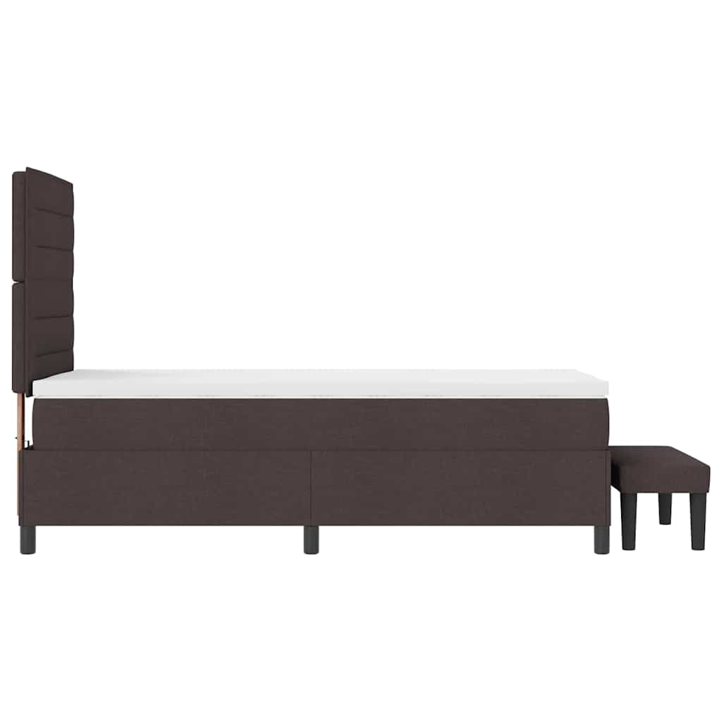 Letto a molle con testiera Marrone Scuro 90 x 200 cm Tessuto | homemem39