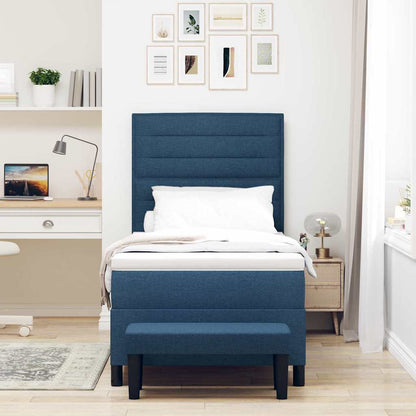 Letto a molle con testiera Blu 90 x 200 cm Tessuto | homemem39