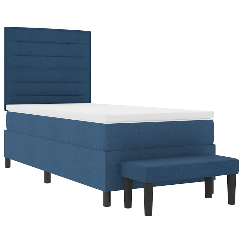 Letto a molle con testiera Blu 90 x 200 cm Tessuto | homemem39