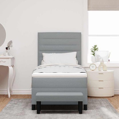 Letto a molle con materasso Grigio chiaro 100 x 200 cm Tessuto