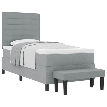 Letto a molle con testiera Grigio chiaro 100 x 200 cm Tessuto | homemem39