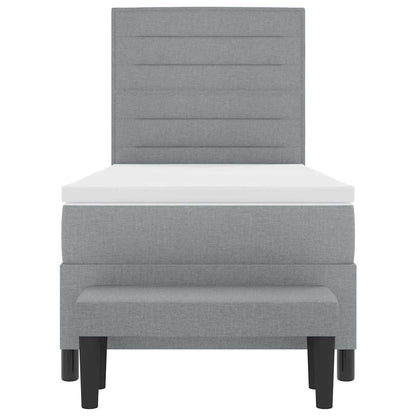Letto a molle con materasso Grigio chiaro 100 x 200 cm Tessuto