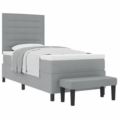 Letto a molle con materasso Grigio chiaro 100 x 200 cm Tessuto