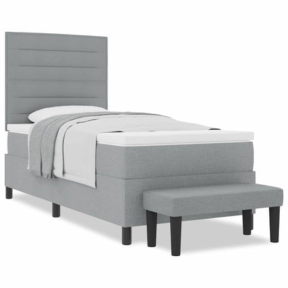 Letto a molle con materasso Grigio chiaro 100 x 200 cm Tessuto