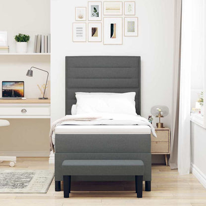 Letto a molle con materasso Grigio scuro 100 x 200 cm Tessuto