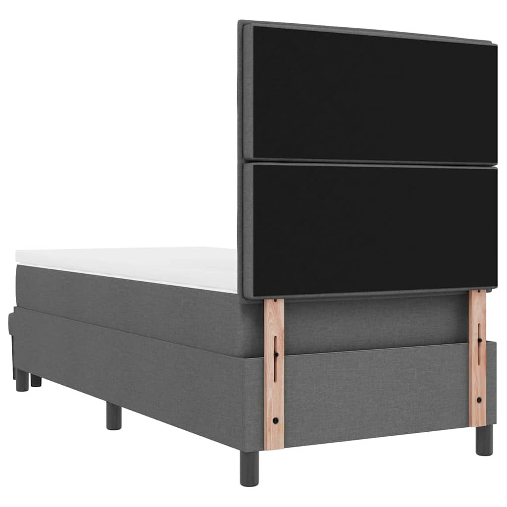 Letto a molle con testiera Grigio scuro 100 x 200 cm Tessuto | homemem39