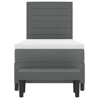 Letto a molle con materasso Grigio scuro 100 x 200 cm Tessuto