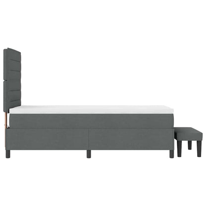 Letto a molle con materasso Grigio scuro 100 x 200 cm Tessuto
