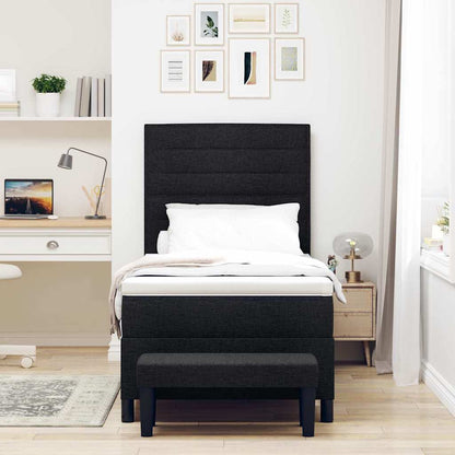 Letto a molle con testiera Nero 100 x 200 cm Tessuto | homemem39