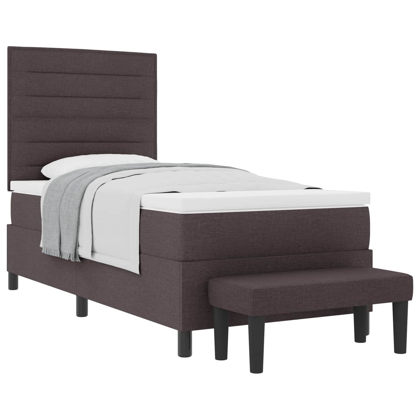 Letto a molle con testiera Marrone Scuro 100 x 200 cm Tessuto | homemem39