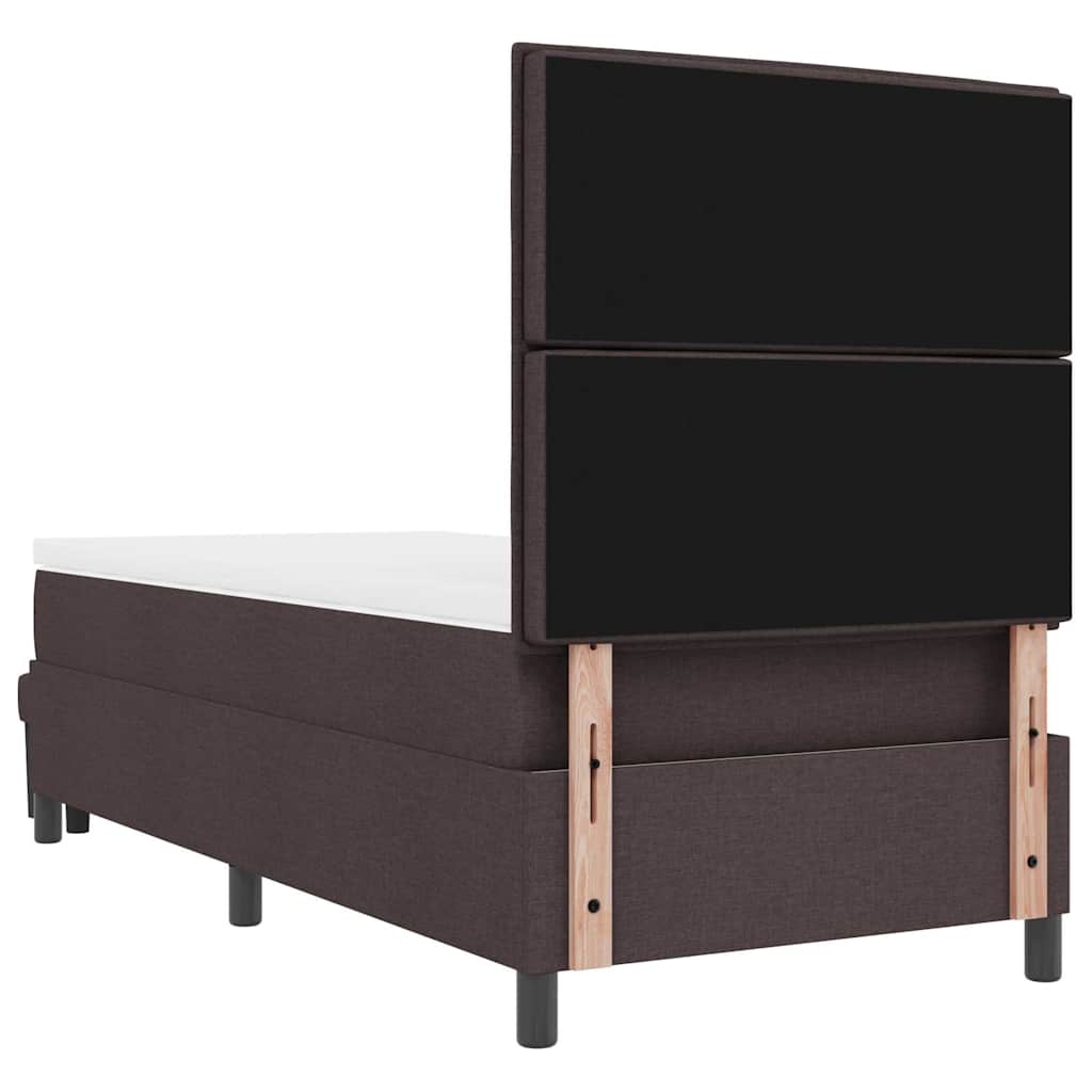 Letto a molle con testiera Marrone Scuro 100 x 200 cm Tessuto | homemem39