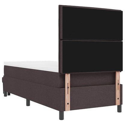 Letto a molle con testiera Marrone Scuro 100 x 200 cm Tessuto | homemem39