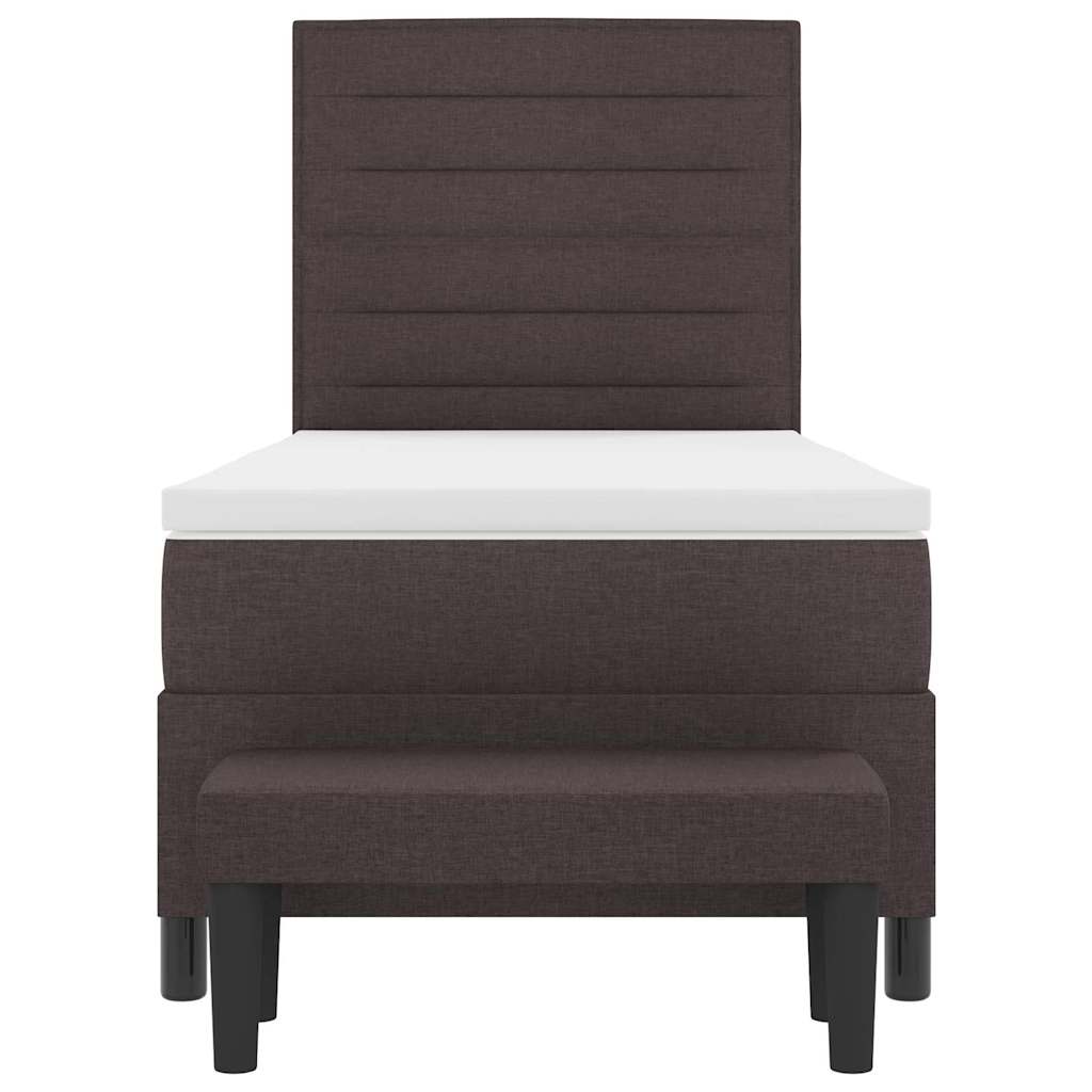 Letto a molle con testiera Marrone Scuro 100 x 200 cm Tessuto | homemem39