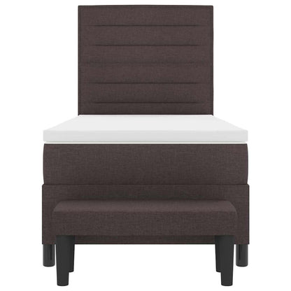 Letto a molle con testiera Marrone Scuro 100 x 200 cm Tessuto | homemem39