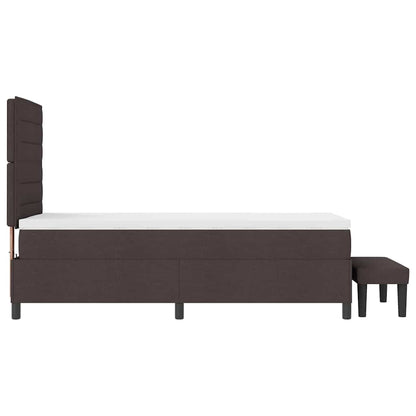 Letto a molle con testiera Marrone Scuro 100 x 200 cm Tessuto | homemem39