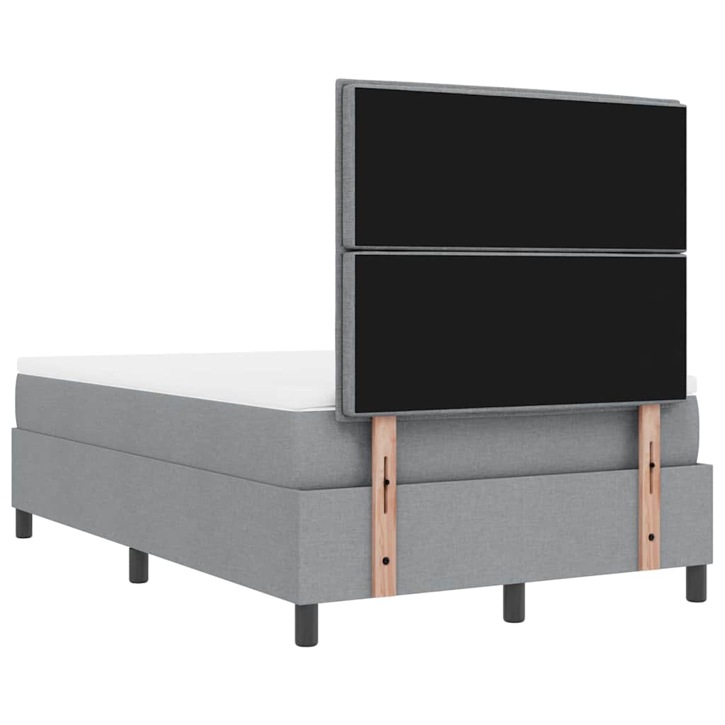 Letto a molle con testiera Grigio chiaro 120 x 190 cm Tessuto | homemem39