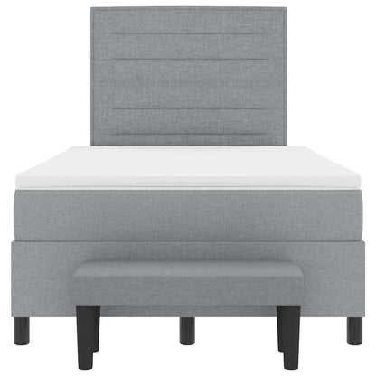 Letto a molle con testiera Grigio chiaro 120 x 190 cm Tessuto | homemem39