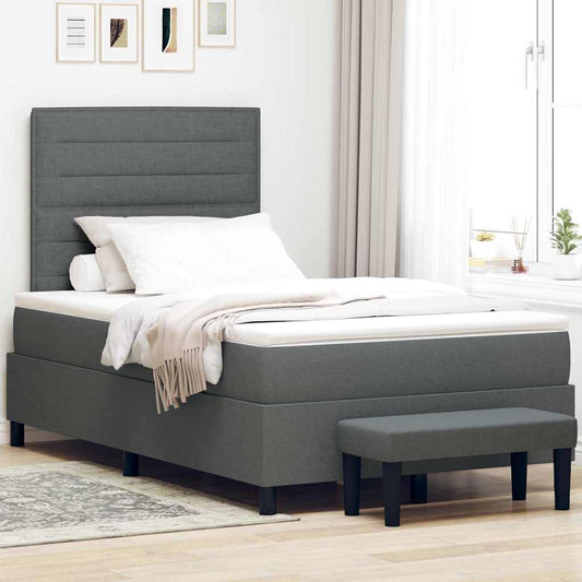 Letto a molle con testiera Grigio scuro 120 x 190 cm Tessuto | homemem39