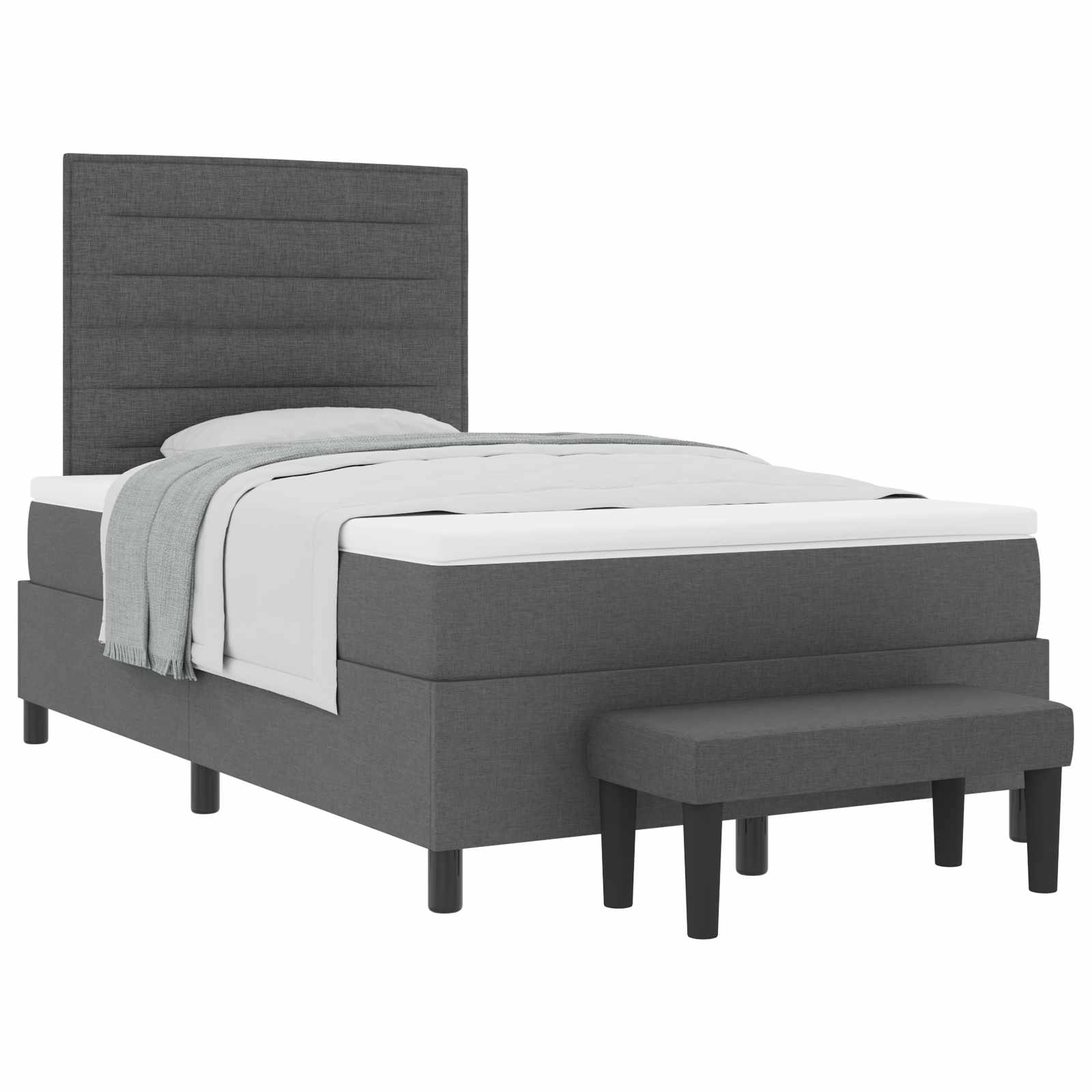 Letto a molle con testiera Grigio scuro 120 x 190 cm Tessuto | homemem39