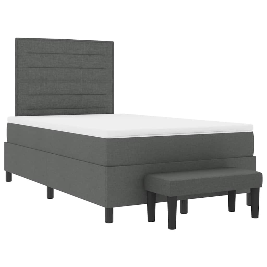 Letto a molle con testiera Grigio scuro 120 x 190 cm Tessuto | homemem39