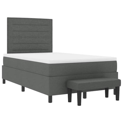 Letto a molle con testiera Grigio scuro 120 x 190 cm Tessuto | homemem39