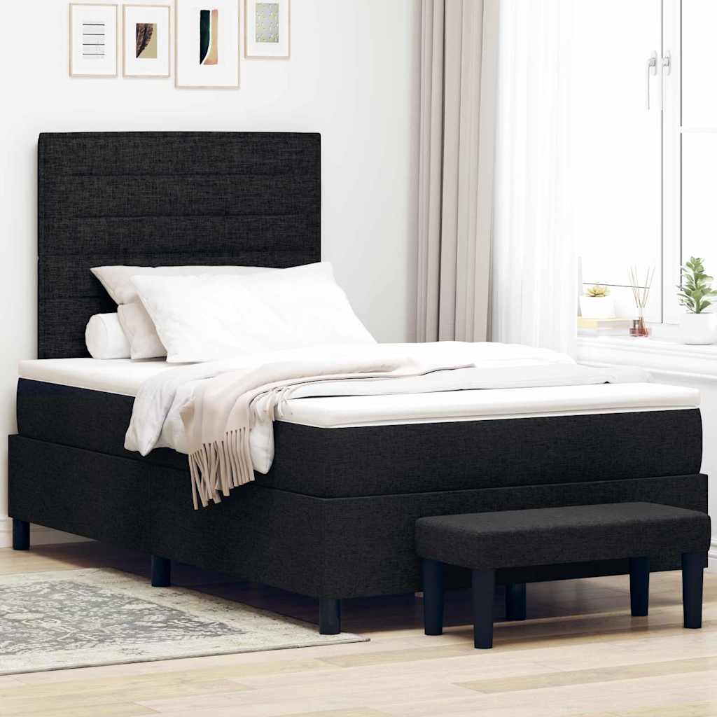 Letto a molle con testiera Nero 120 x 190 cm Tessuto | homemem39
