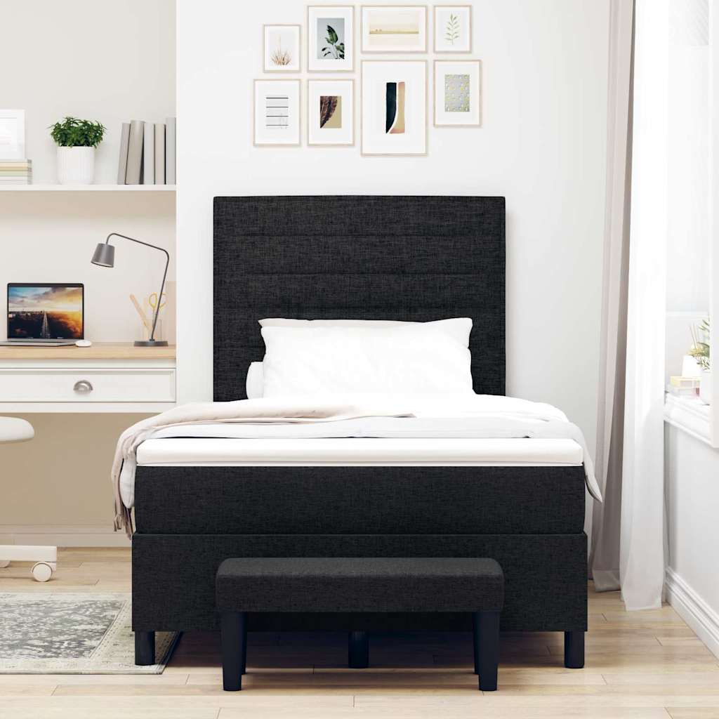 Letto a molle con testiera Nero 120 x 190 cm Tessuto | homemem39