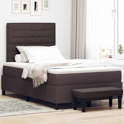 Letto a molle con testiera Marrone Scuro 120 x 190 cm Tessuto | homemem39